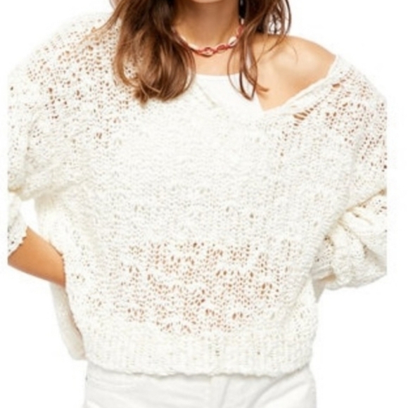 Free People Sunday Shore Pullover Intimately Womens Boho Sweater sz M - Picture 1 of 10